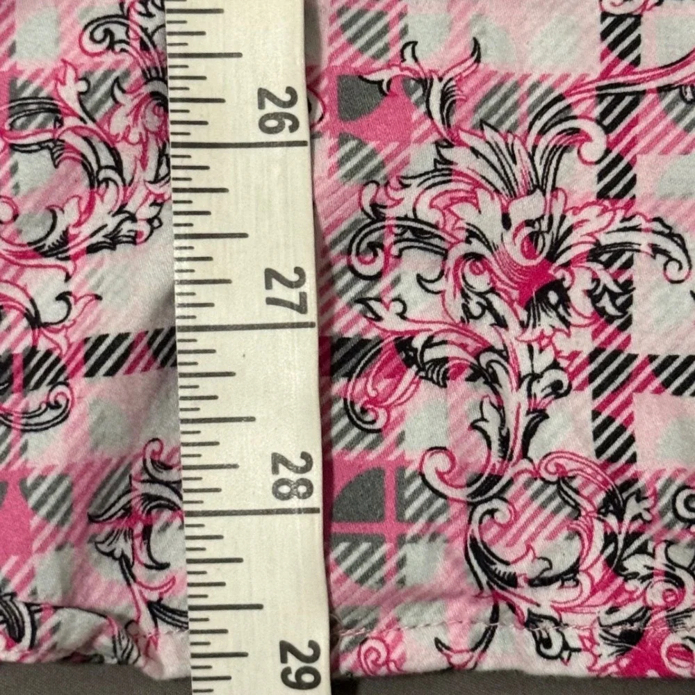 Robert Graham Vine Pink Plaid Floral Flip Cuff Long Sleeve Classic Fit Men Shirt